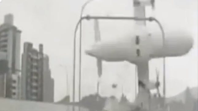 Video shows terrifying moment plane crashes into bridge before hitting